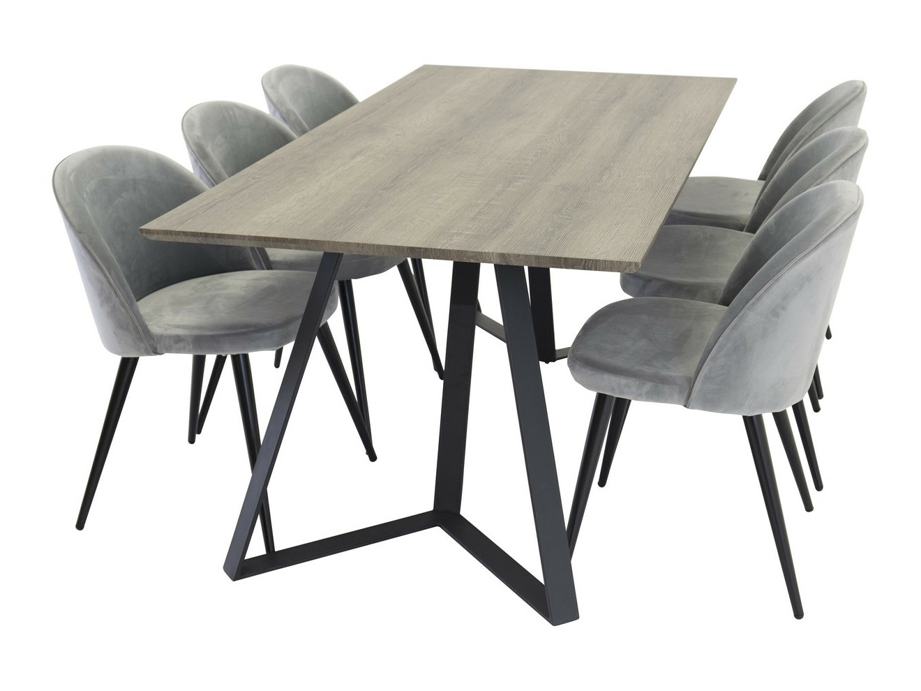 Conjunto de mesas y sillas para comedor Dallas 340 (Gris + Negro)