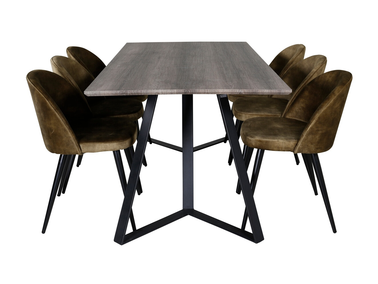 Conjunto de mesas y sillas para comedor Dallas 340 (Verde polvoriento + Negro)