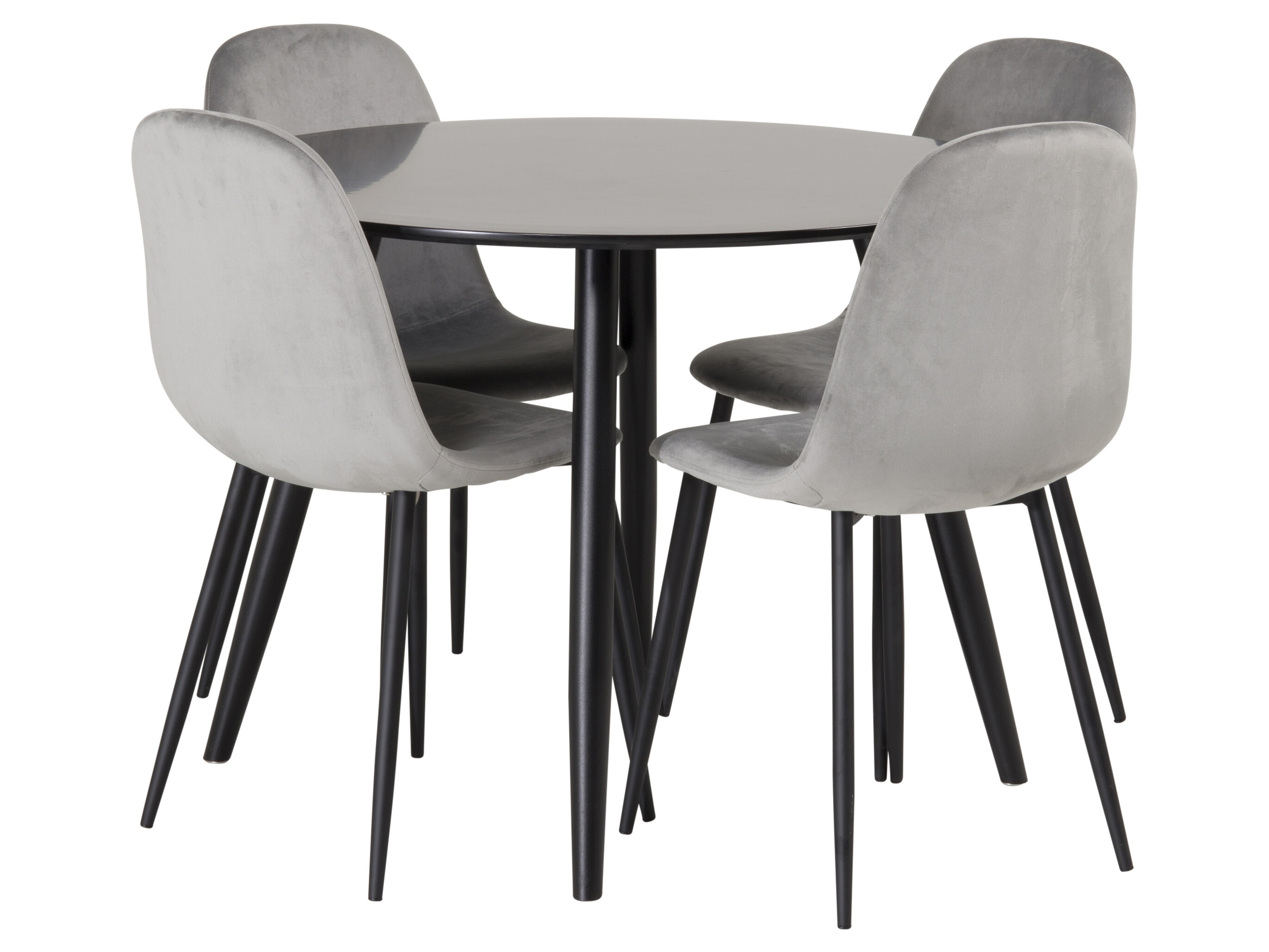 Conjunto de mesas y sillas para comedor Dallas 348 (Gris + Negro)