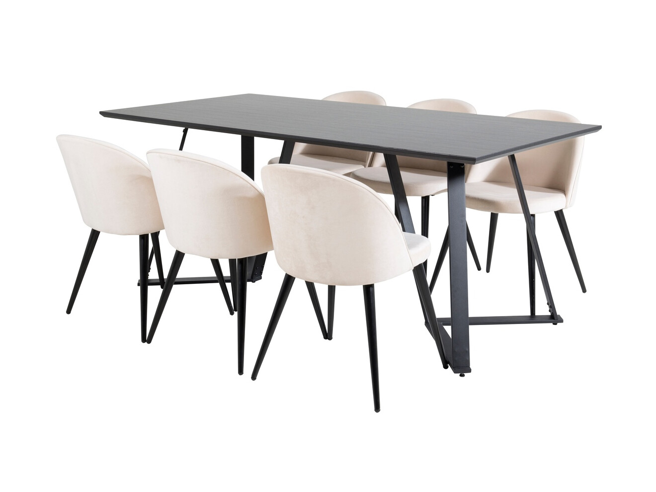 Conjunto de mesas y sillas para comedor Dallas 360 (Beige + Negro)