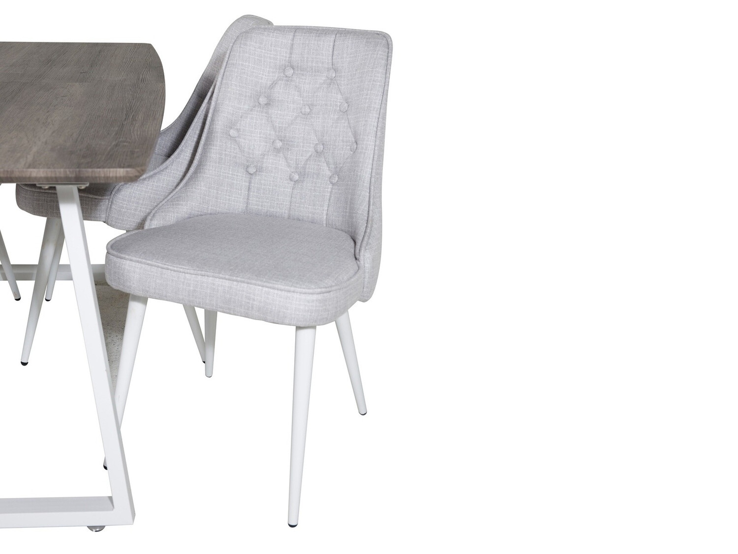 Conjunto de comedor Dallas 1805 (Blanco + Gris claro)