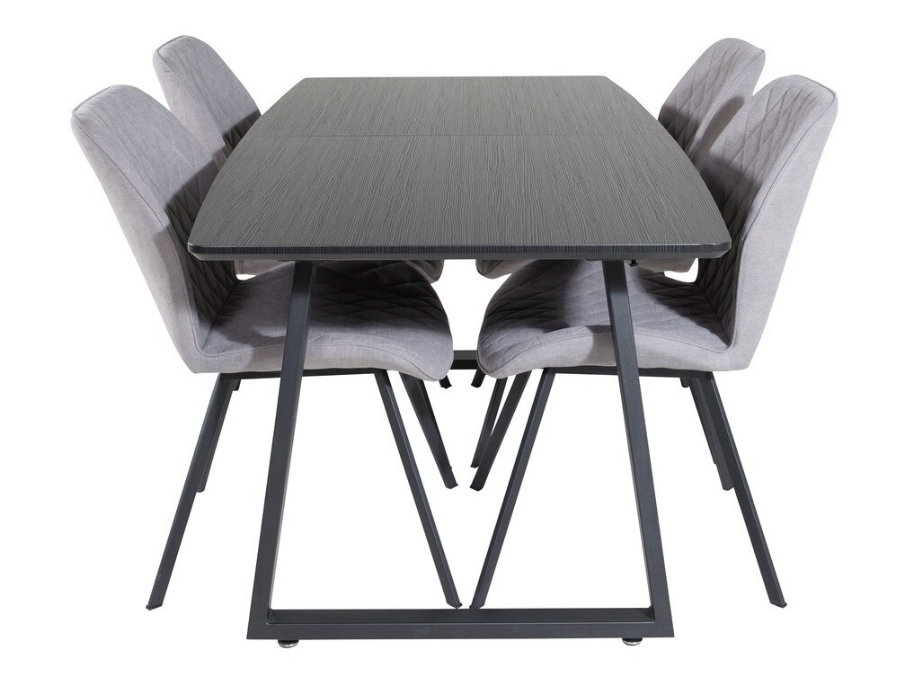 Conjunto de comedor Dallas 1997 (Negro + Gris)