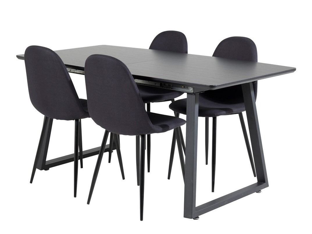 Conjunto de mesas y sillas para comedor Dallas 1983 (Negro)