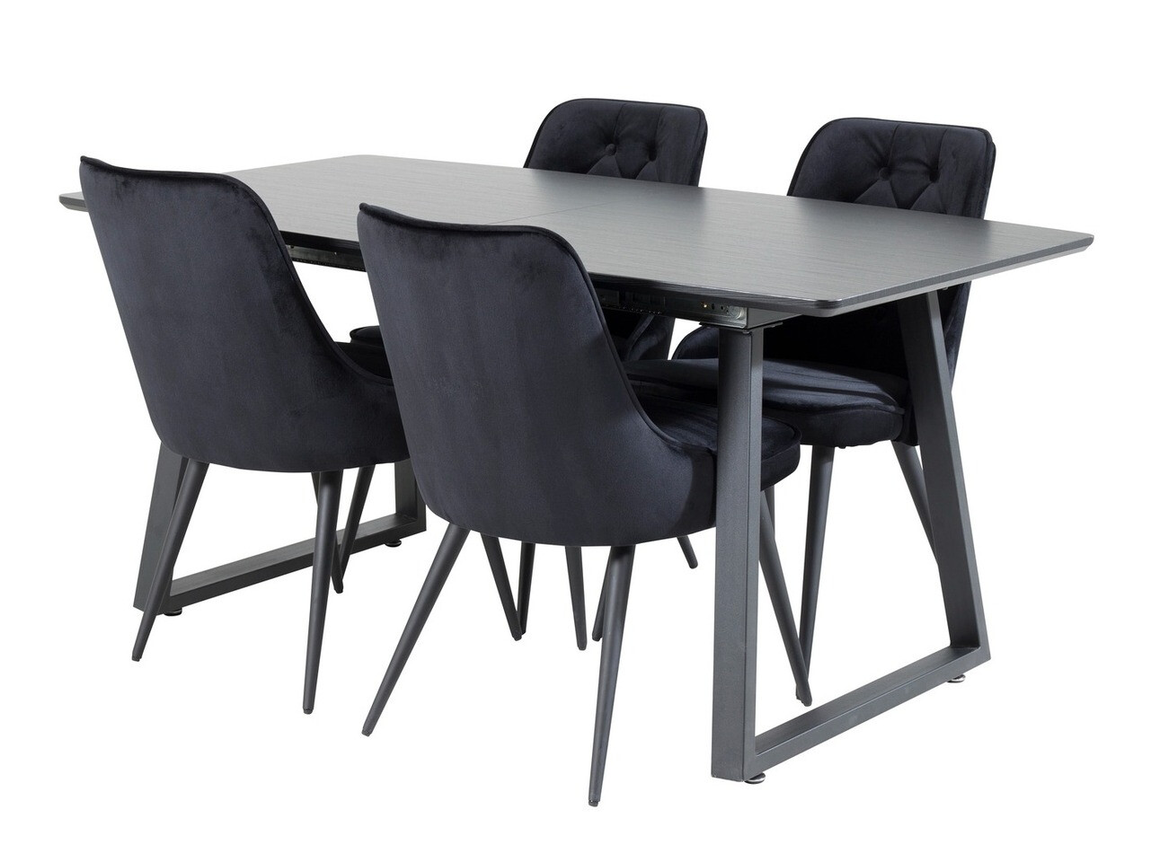 Conjunto de mesas y sillas para comedor Dallas 1993 (Negro)