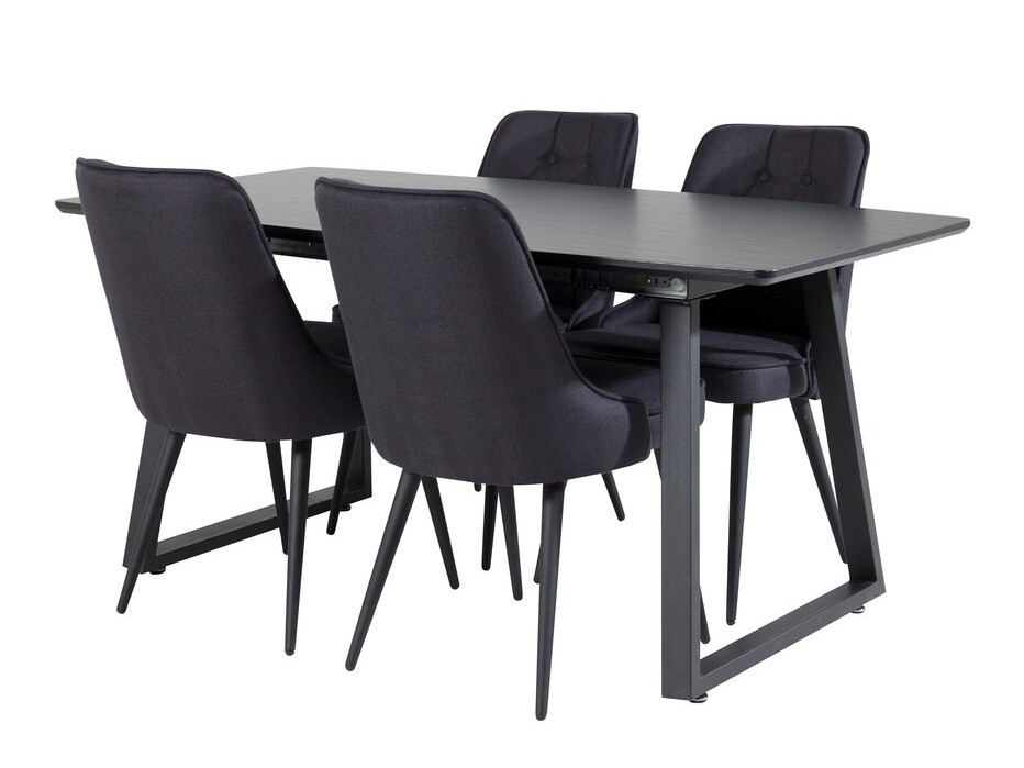 Conjunto de mesas y sillas para comedor Dallas 1994 (Negro)