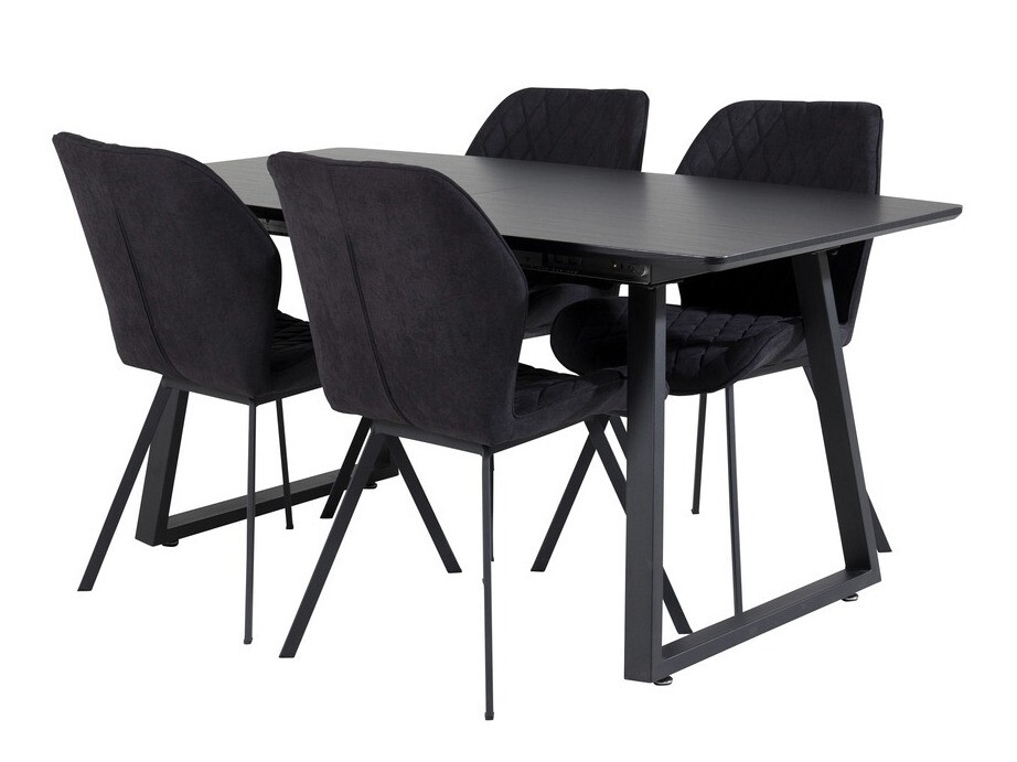 Conjunto de mesas y sillas para comedor Dallas 1997 (Negro)