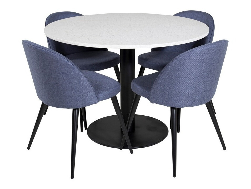 Conjunto de comedor Dallas 1107 (Azul + Negro)