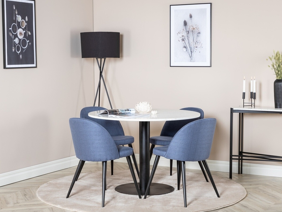 Conjunto de comedor Dallas 1107 (Azul + Negro)