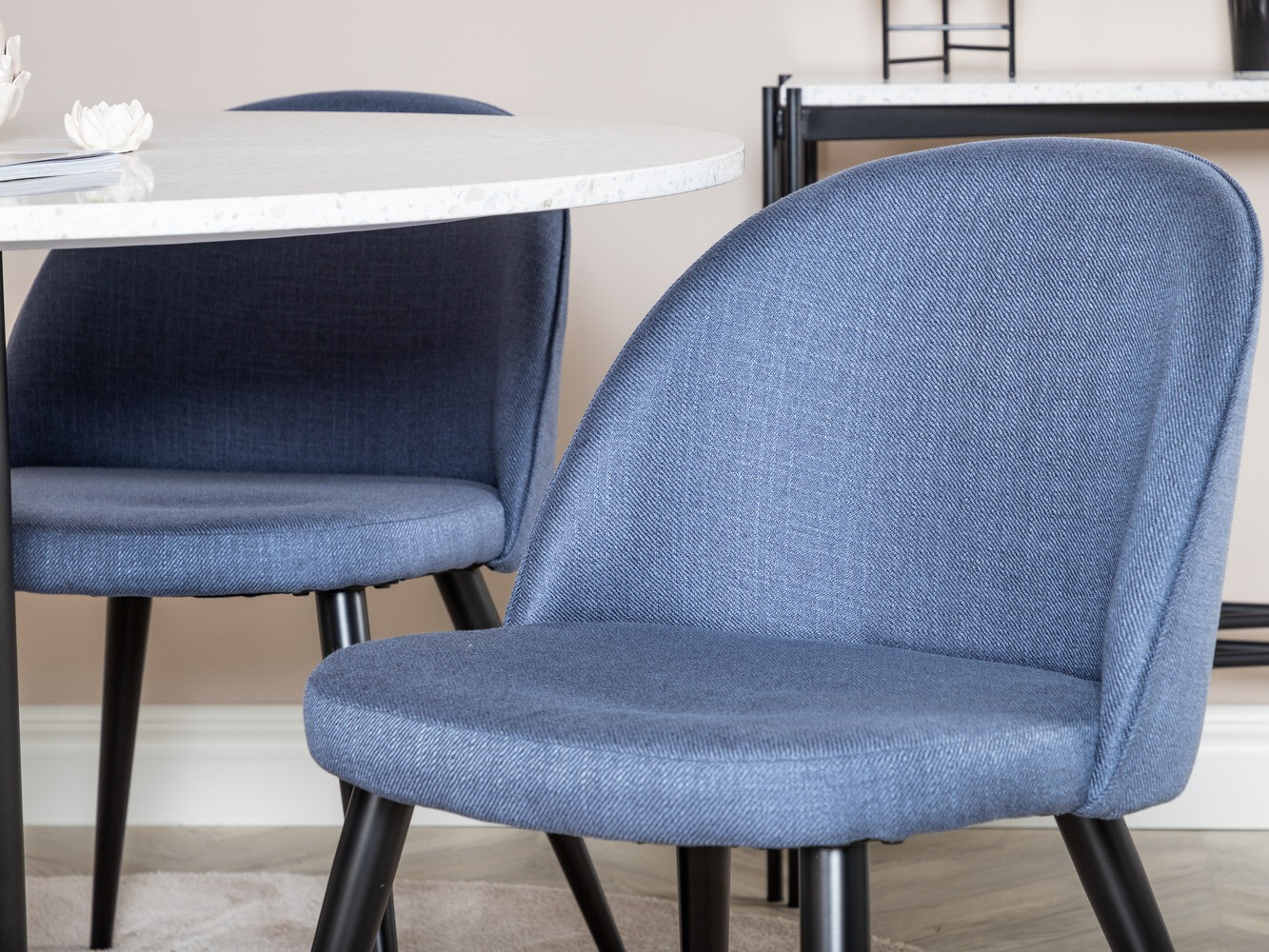 Conjunto de comedor Dallas 1107 (Azul + Negro)