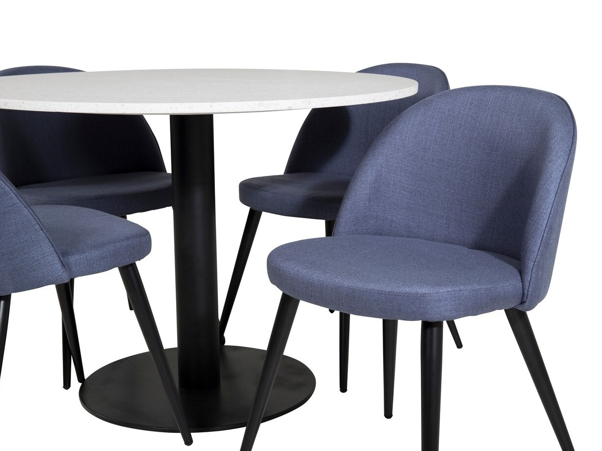 Conjunto de comedor Dallas 1107 (Azul + Negro)
