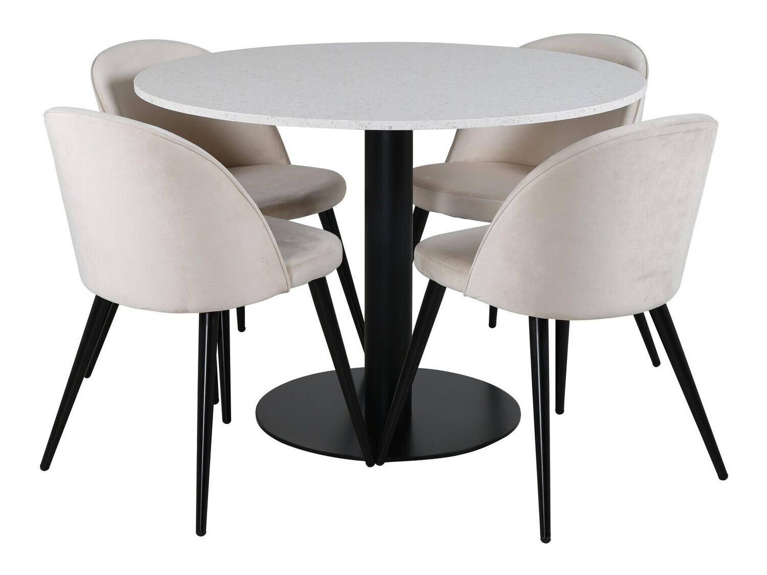Conjunto de comedor Dallas 1107 (Crema + Negro)
