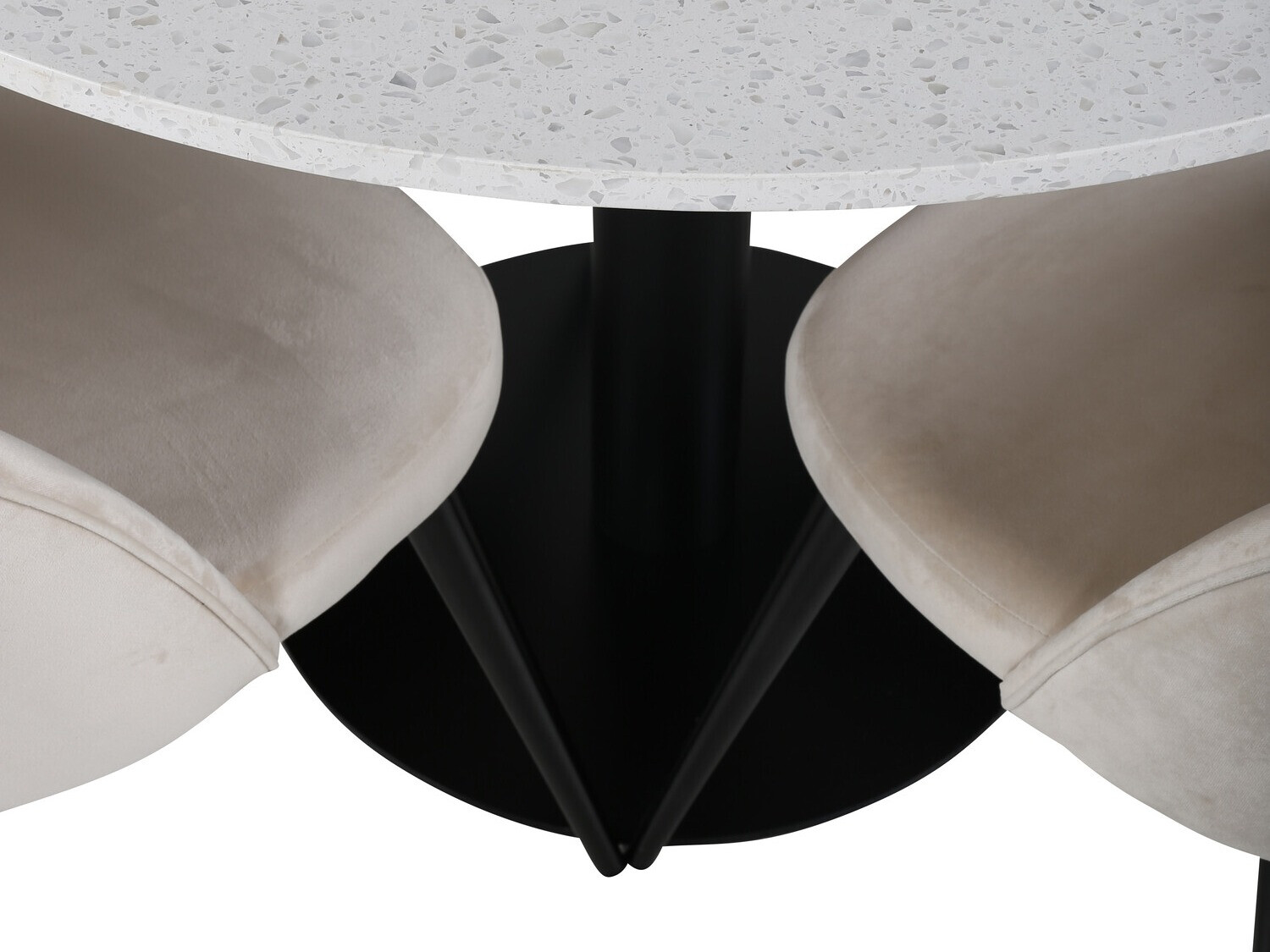 Conjunto de comedor Dallas 1107 (Crema + Negro)