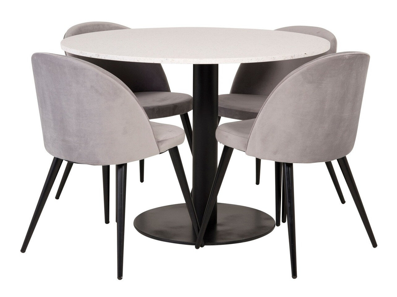 Conjunto de comedor Dallas 1107 (Gris + Negro)