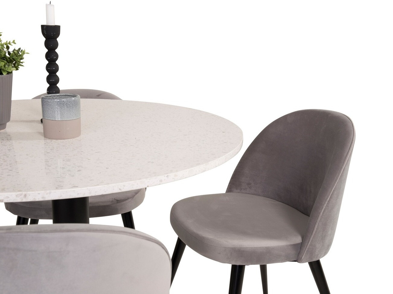 Conjunto de comedor Dallas 1107 (Gris + Negro)