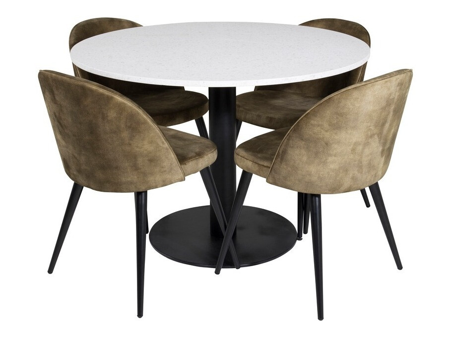 Conjunto de mesas y sillas para comedor Dallas 1107 (Dusty Verde + Negro)