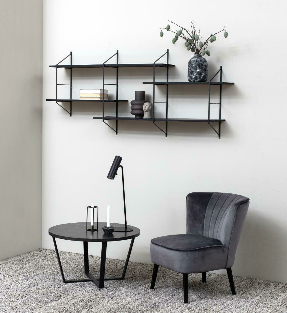 Mesa de centro Norsica 321 (Mármol negro + Negro)