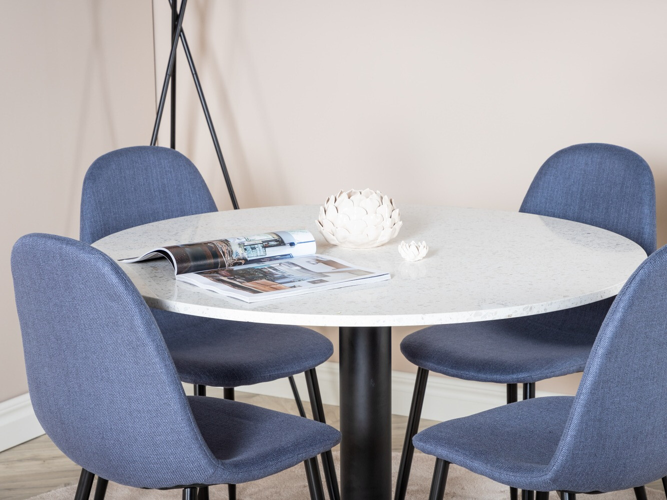 Conjunto de comedor Dallas 1109 (Azul + Negro)