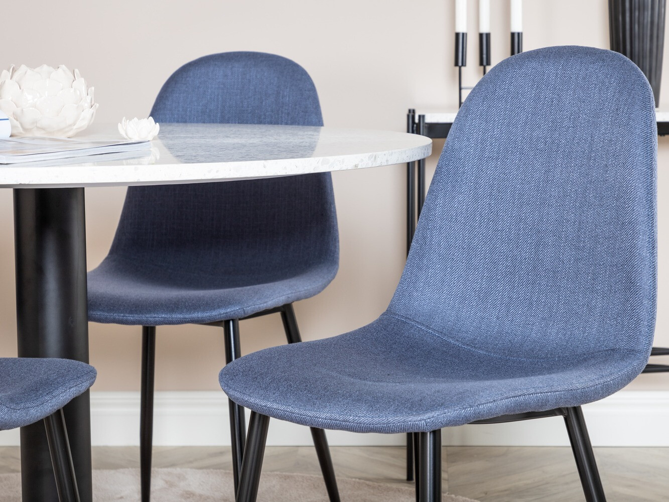 Conjunto de comedor Dallas 1109 (Azul + Negro)