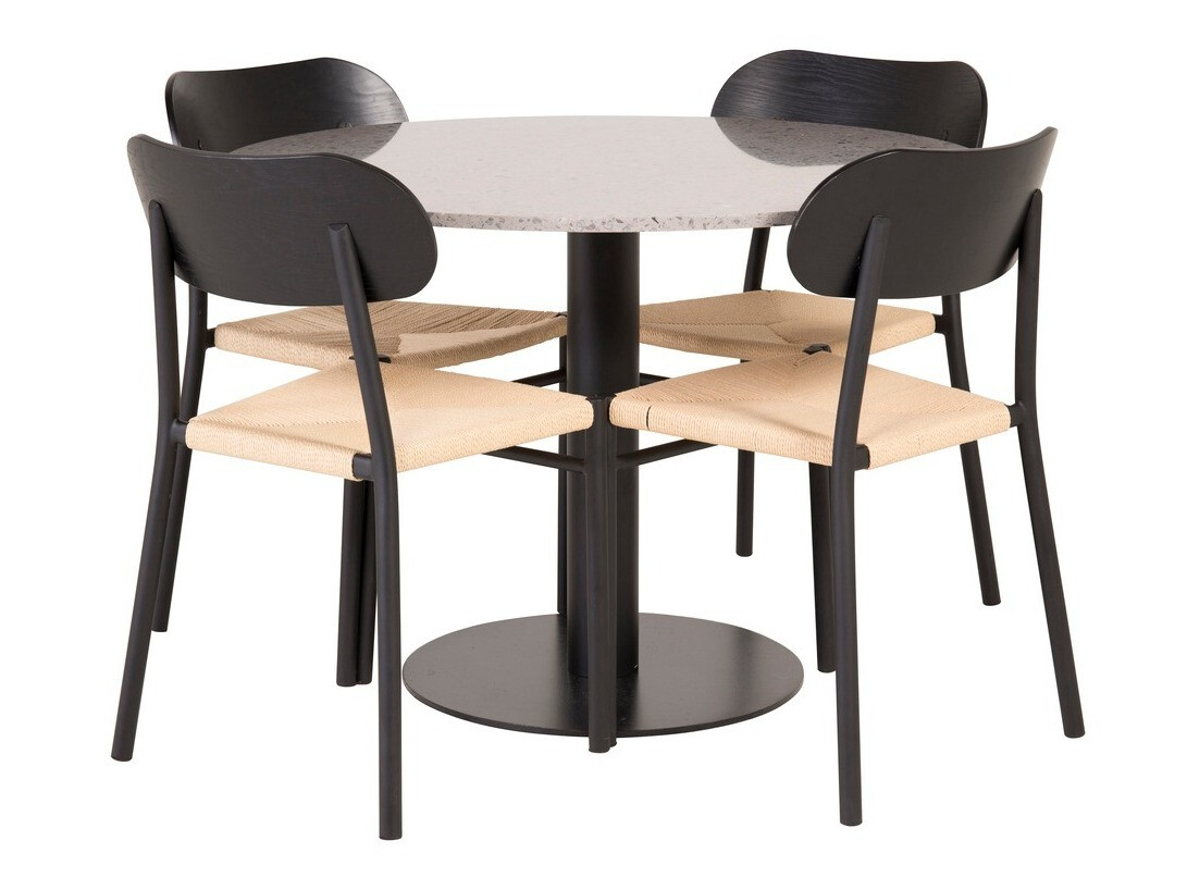 Conjunto de comedor Dallas 1137 (Luminoso madera + Negro)