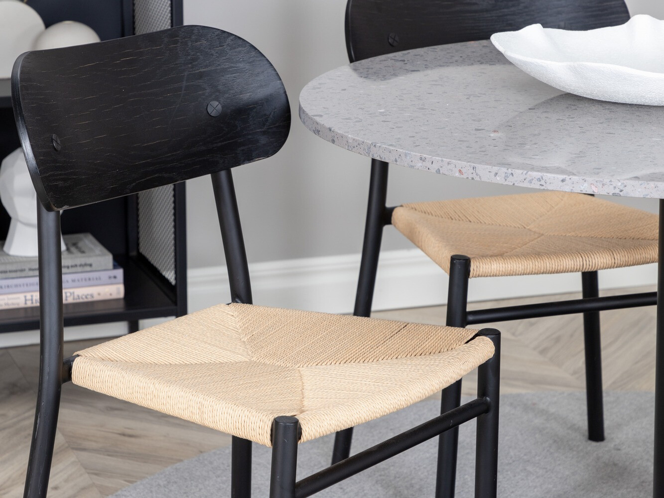 Conjunto de comedor Dallas 1137 (Luminoso madera + Negro)