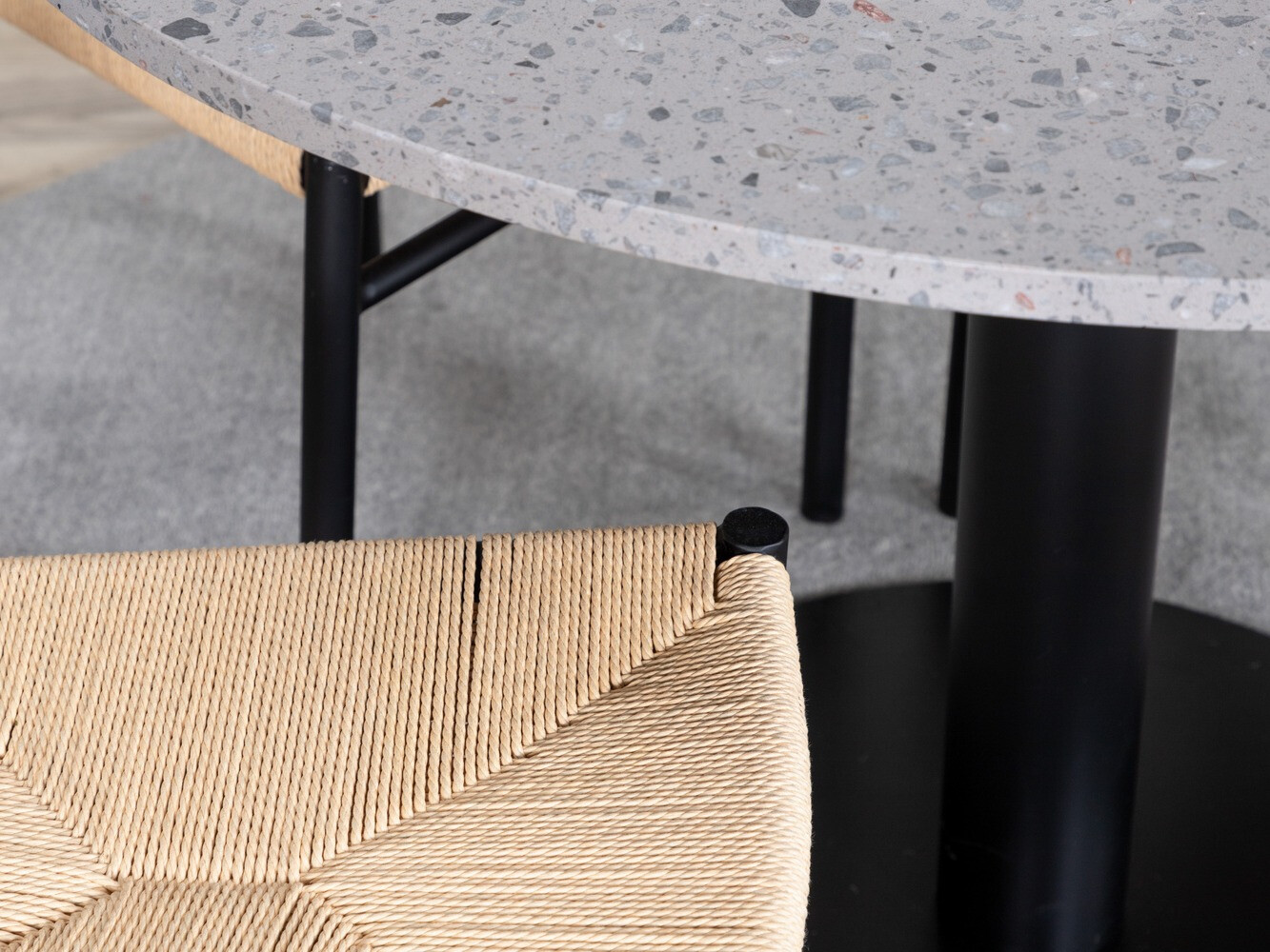 Conjunto de mesas y sillas para comedor Dallas 1137 (Luminoso madera + Negro)