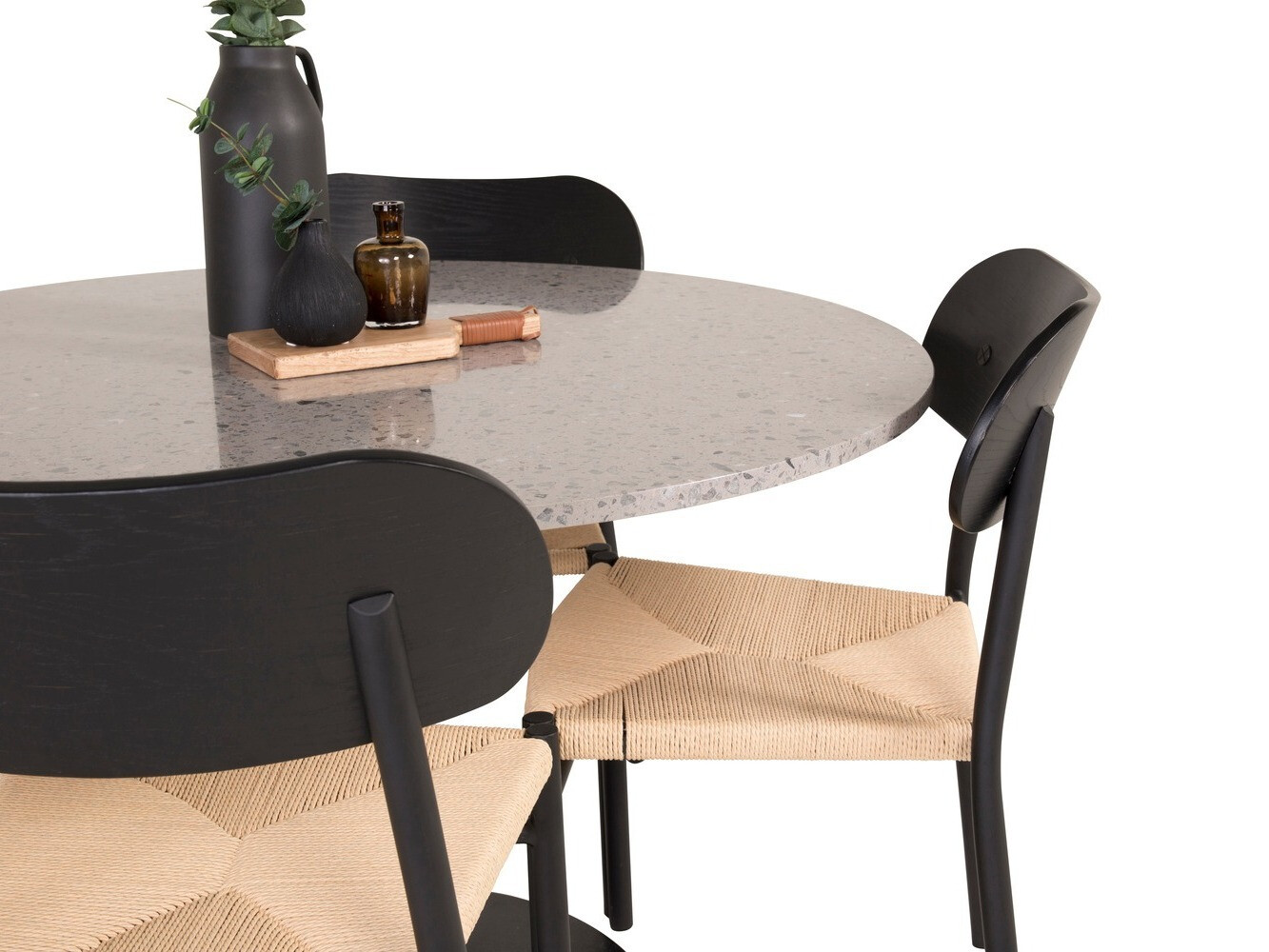 Conjunto de mesas y sillas para comedor Dallas 1137 (Luminoso madera + Negro)