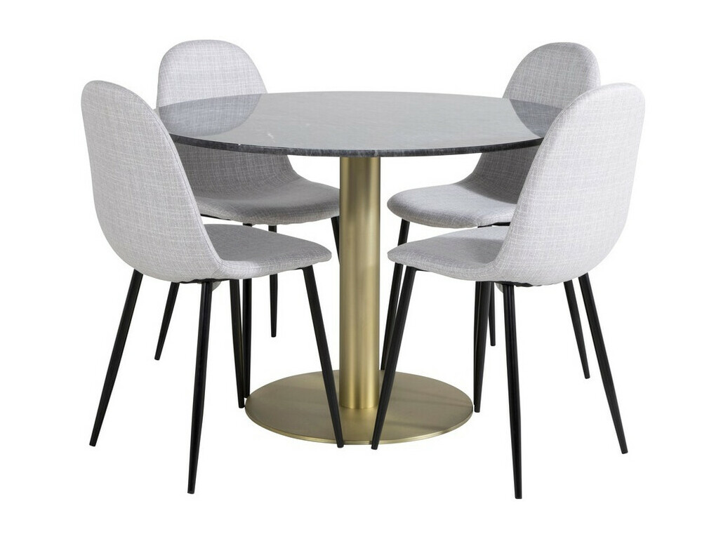 Conjunto de comedor Dallas 1215 (Gris + Negro)