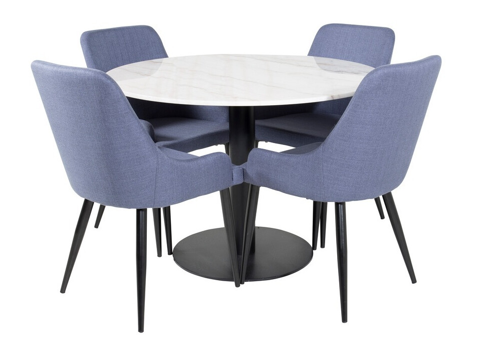 Conjunto de comedor Dallas 1300 (Azul + Negro)
