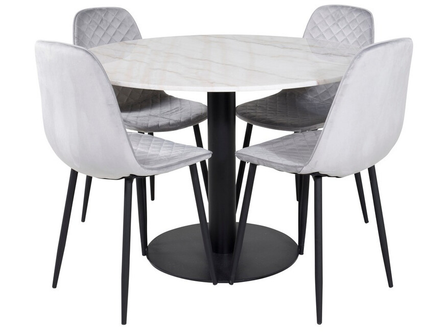 Conjunto de comedor Dallas 1302 (Gris + Negro)