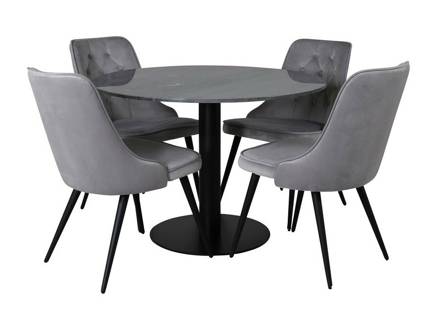 Conjunto de comedor Dallas 2671 (Gris + Negro)