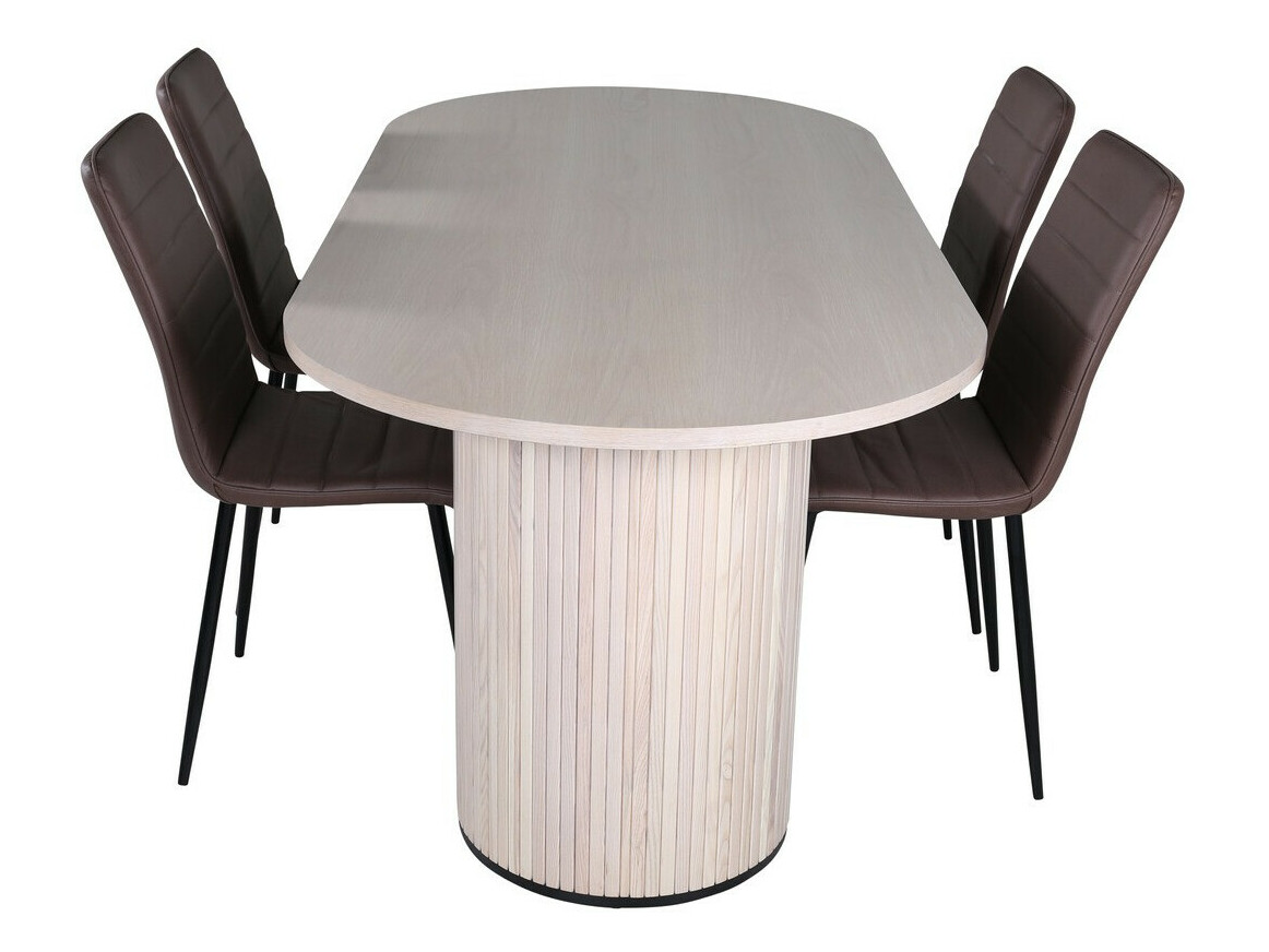 Conjunto de comedor Dallas 2762 (Marrón + Negro)