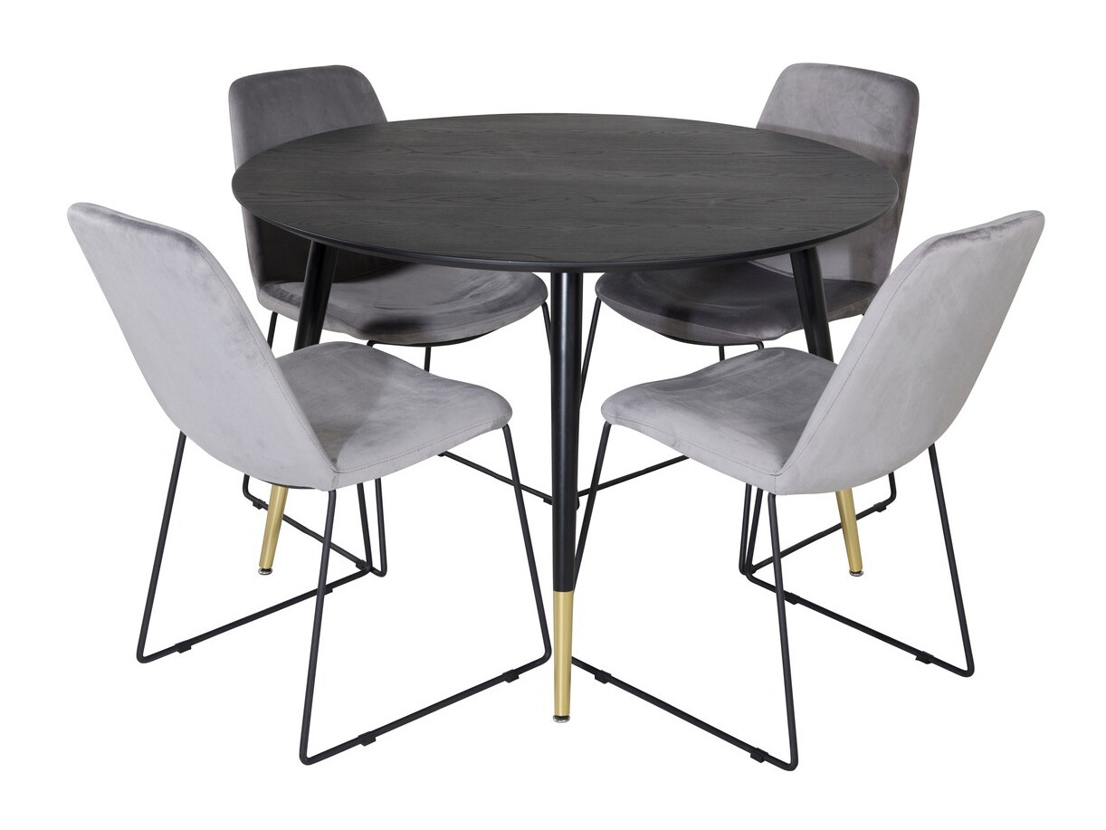 Conjunto de mesas y sillas para comedor Dallas 1189 (Gris + Negro)