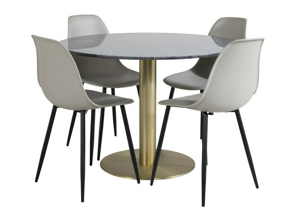 Conjunto de mesas y sillas para comedor Dallas 1214 (Gris + Negro)