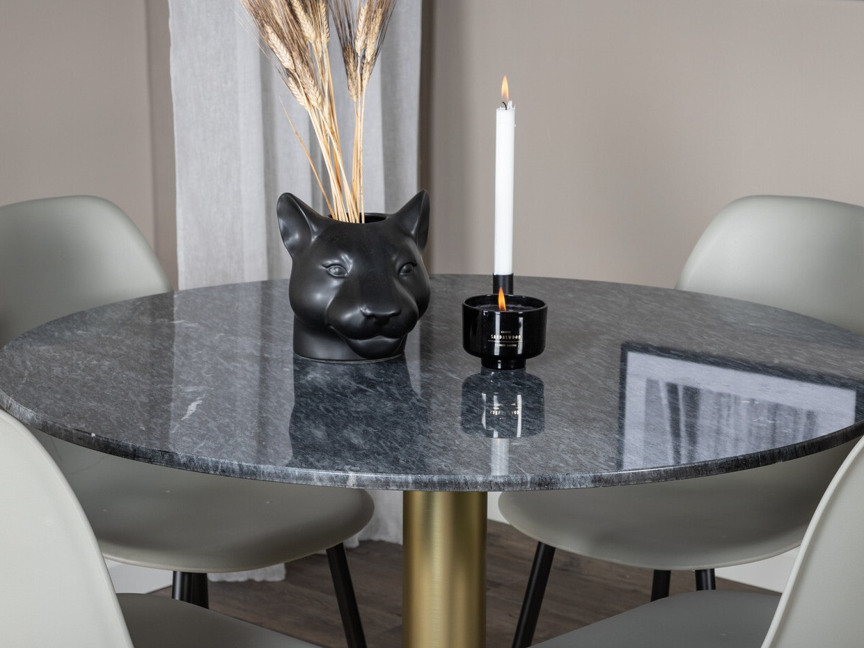 Conjunto de mesas y sillas para comedor Dallas 1214 (Gris + Negro)