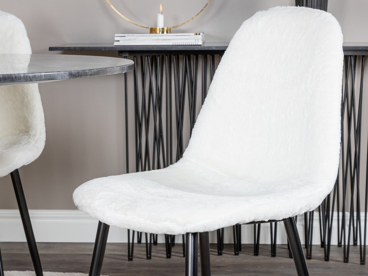 Conjunto de mesas y sillas para comedor Dallas 1215 (Blanco + Negro)
