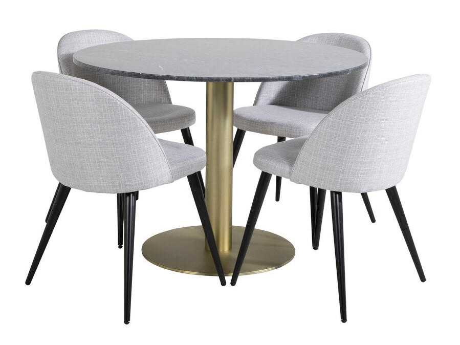 Conjunto de mesas y sillas para comedor Dallas 1219 (Gris + Negro)