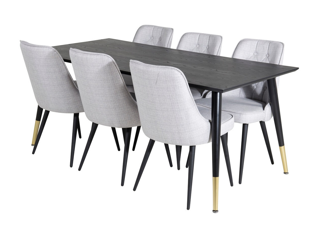 Conjunto de mesas y sillas para comedor Dallas 1256 (Gris + Negro)