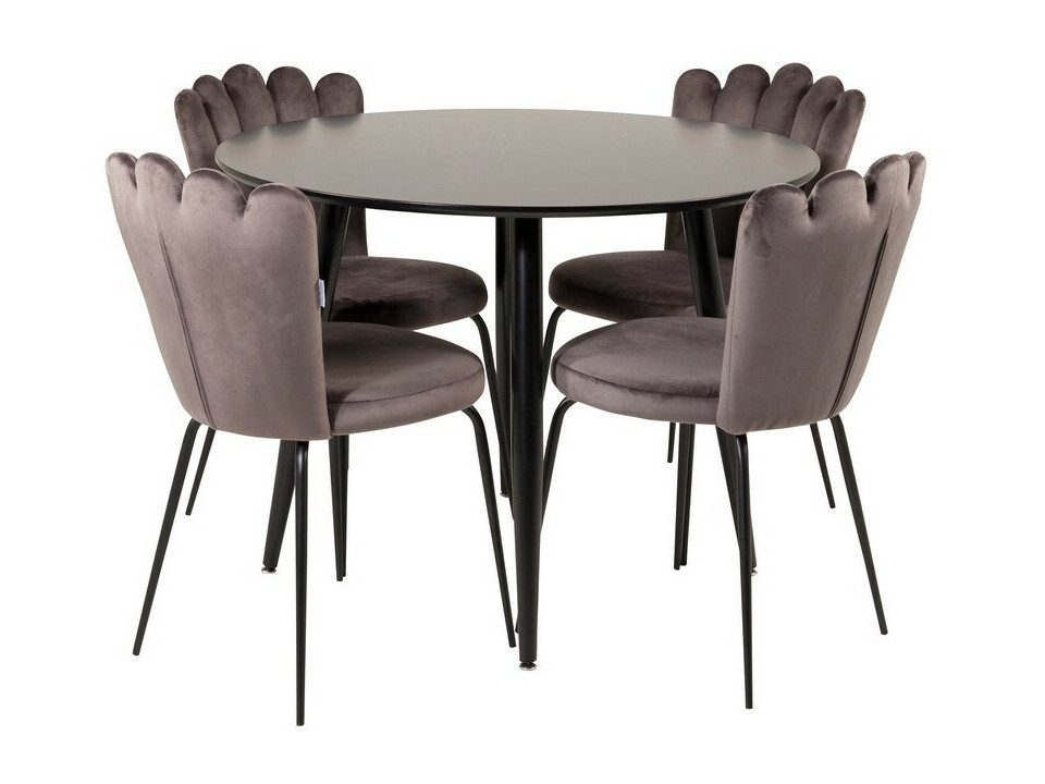 Conjunto de mesas y sillas para comedor Dallas 1264 (Gris + Negro)