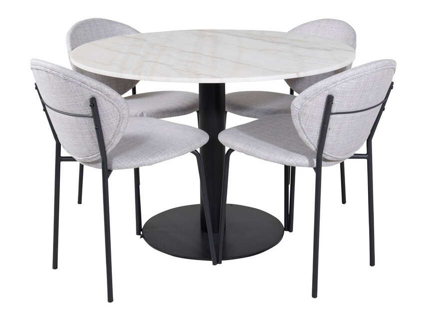 Conjunto de mesas y sillas para comedor Dallas 1298 (Gris + Negro)