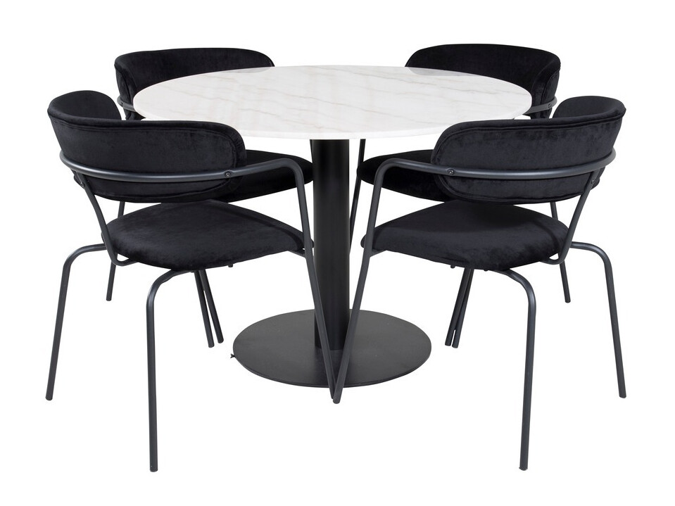 Conjunto de mesas y sillas para comedor Dallas 1299 (Negro)