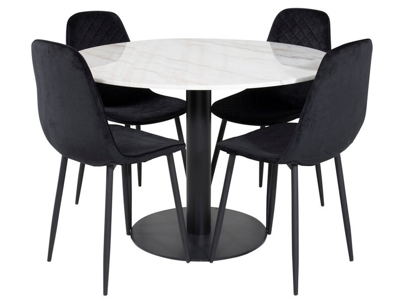 Conjunto de mesas y sillas para comedor Dallas 1302 (Negro)