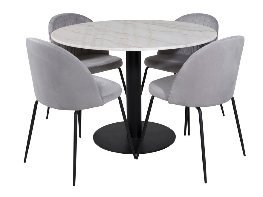 Conjunto de mesas y sillas para comedor Dallas 1303 (Gris + Negro)