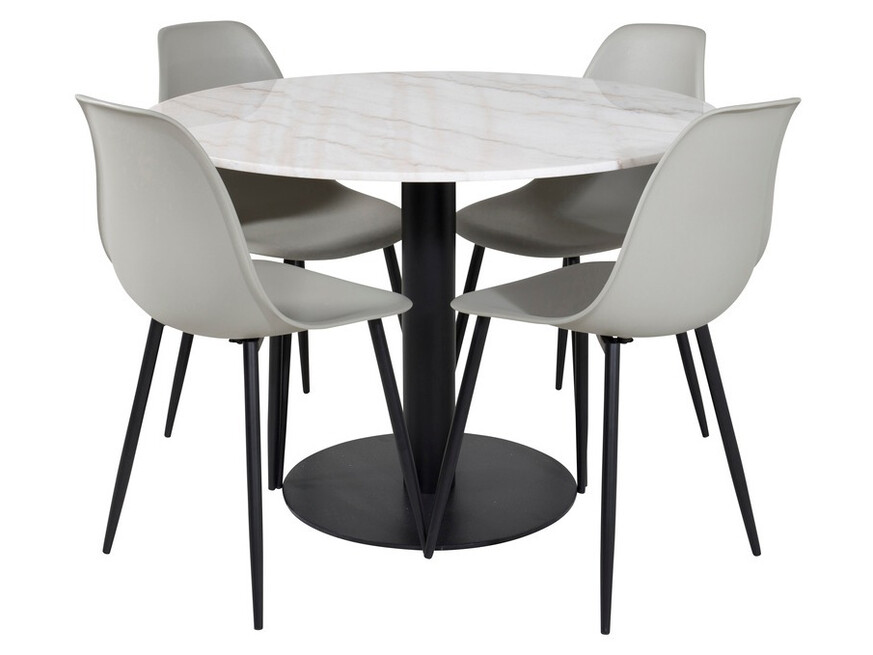 Conjunto de mesas y sillas para comedor Dallas 1304 (Gris + Negro)