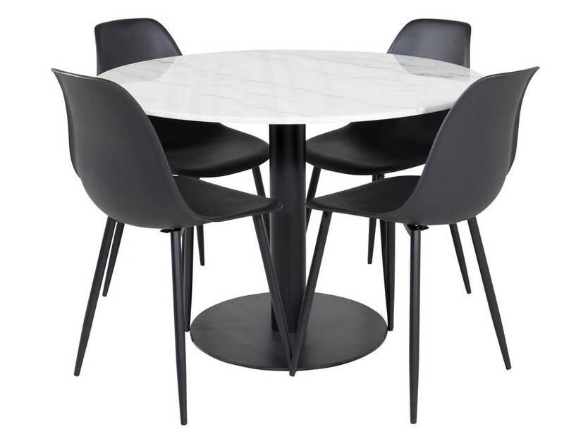 Conjunto de mesas y sillas para comedor Dallas 1304 (Negro)