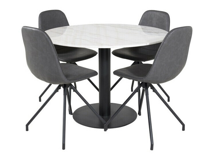 Conjunto de mesas y sillas para comedor Dallas 2674 (Gris + Negro)