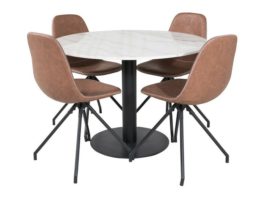 Conjunto de mesas y sillas para comedor Dallas 2674 (Marrón + Negro)