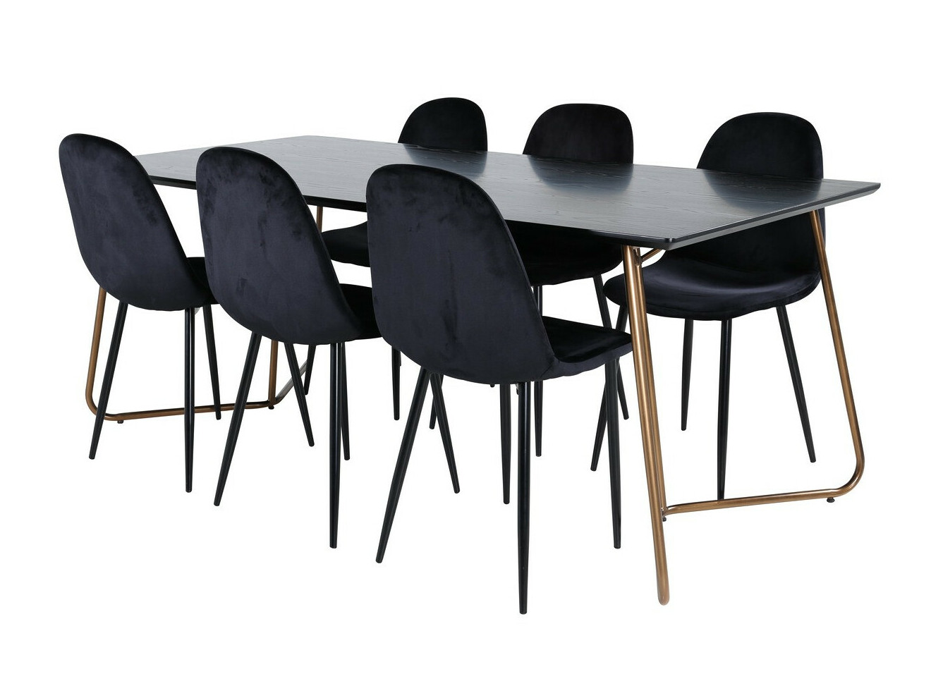 Conjunto de mesas y sillas para comedor Dallas 2713 (Negro)