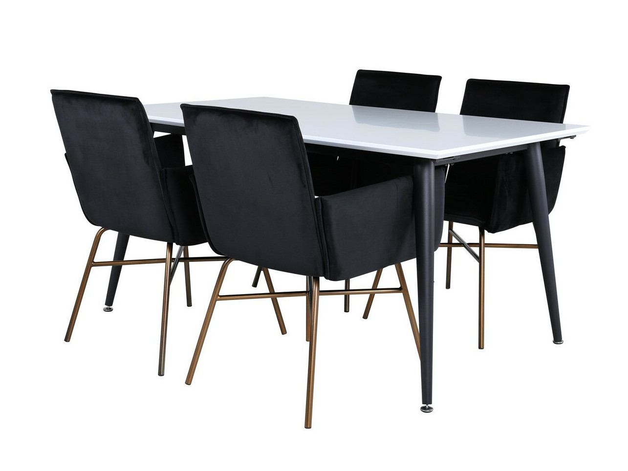 Conjunto de mesas y sillas para comedor Dallas 2734 (Negro + Cobre)