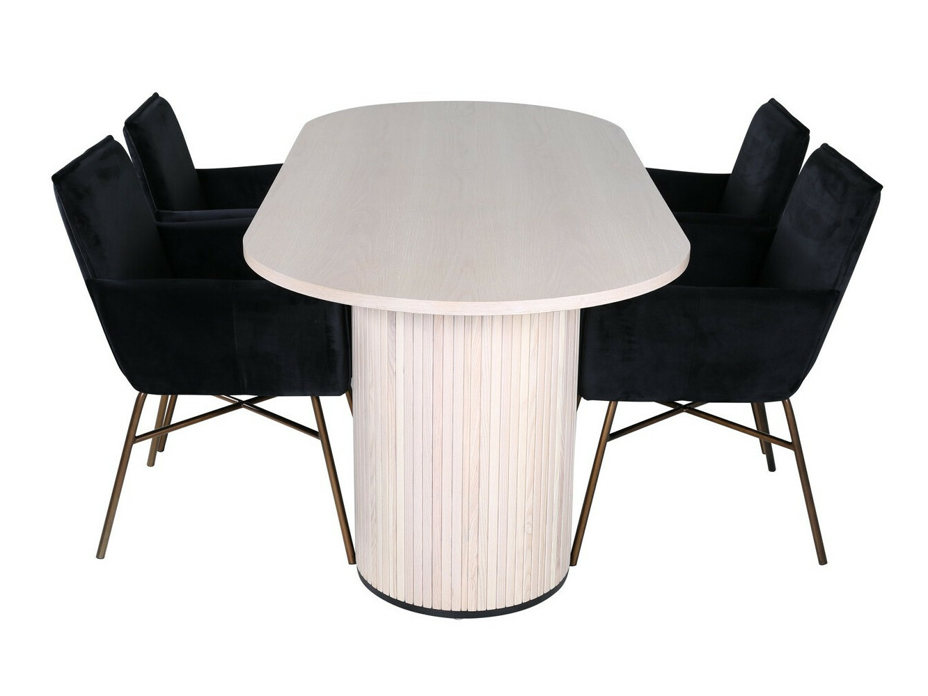Conjunto de mesas y sillas para comedor Dallas 2751 (Negro + Cobre)