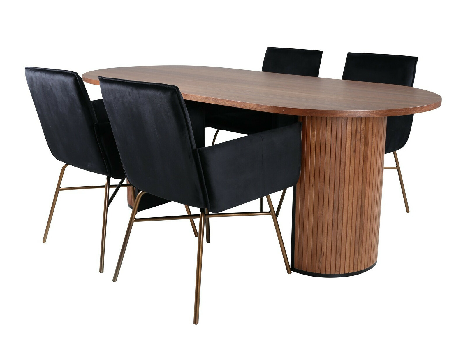 Conjunto de mesas y sillas para comedor Dallas 2757 (Negro + Cobre)